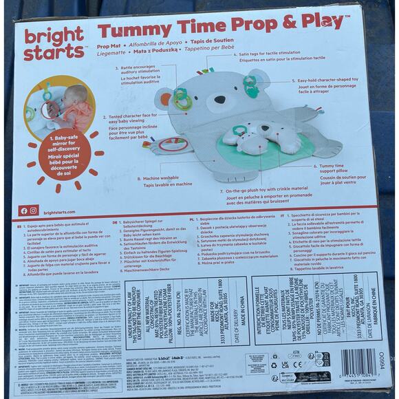 Bright Starts TummyTime Prop & Play Baby Activity Mat w/Support Pillow & Taggies - Picture 4 of 6